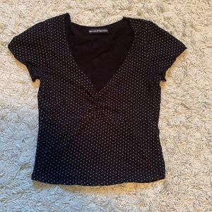 Brandy Melville Gina Top in Black Polka Dot